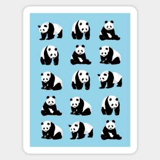 Panda Bear Pattern on Light Blue Sticker